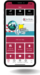 Smartphone mit der bvkm app